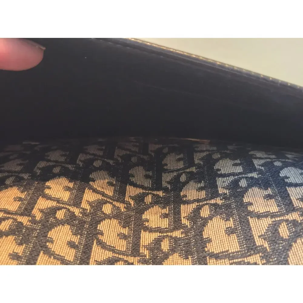 Christian Dior Trotter Monogram Shoulder Bag Navy Canvas CD Logo Vintage - Picture 11 of 16